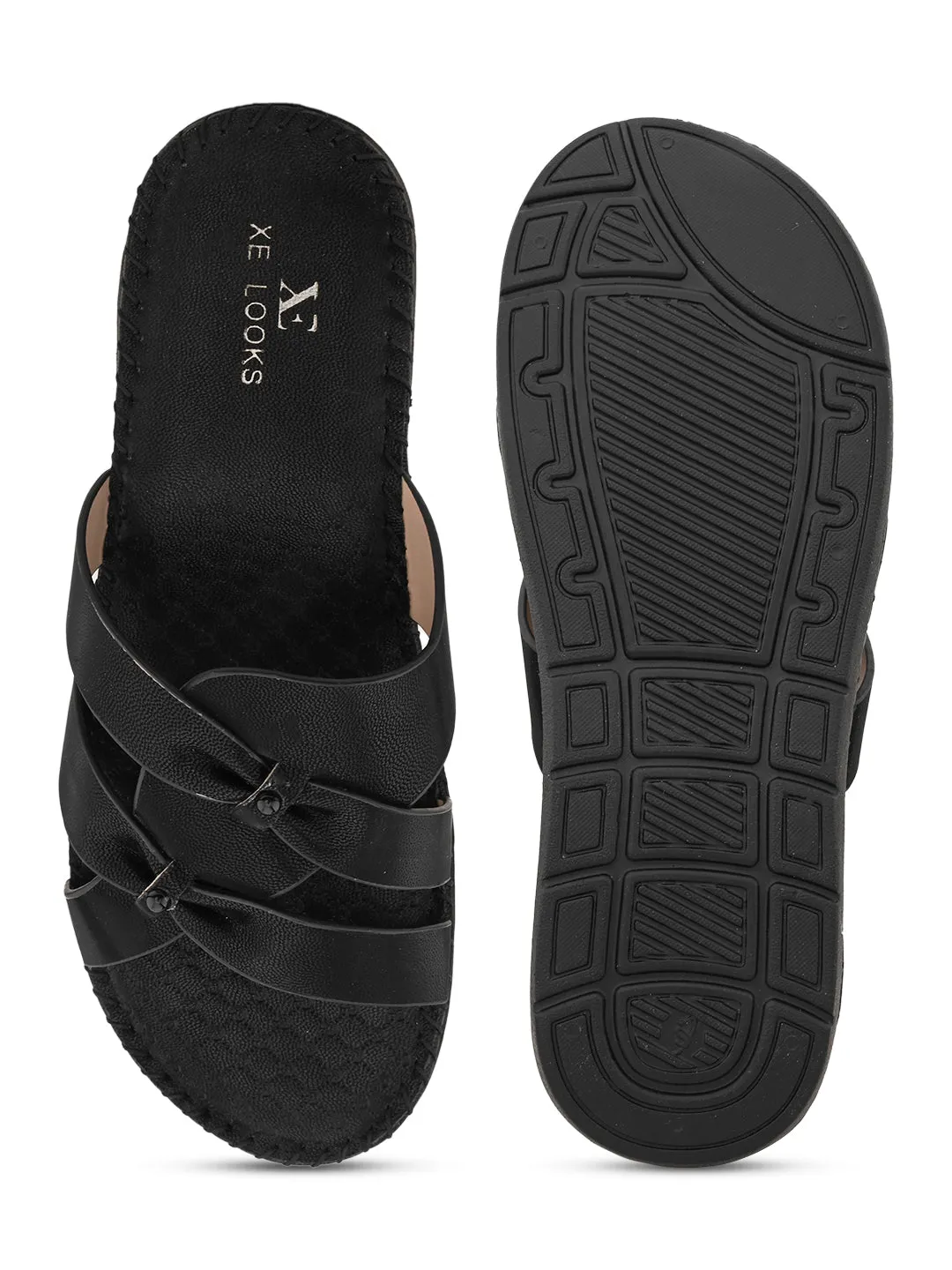 Cross-Strap with Cushioned doctor Sole Flat Slippers