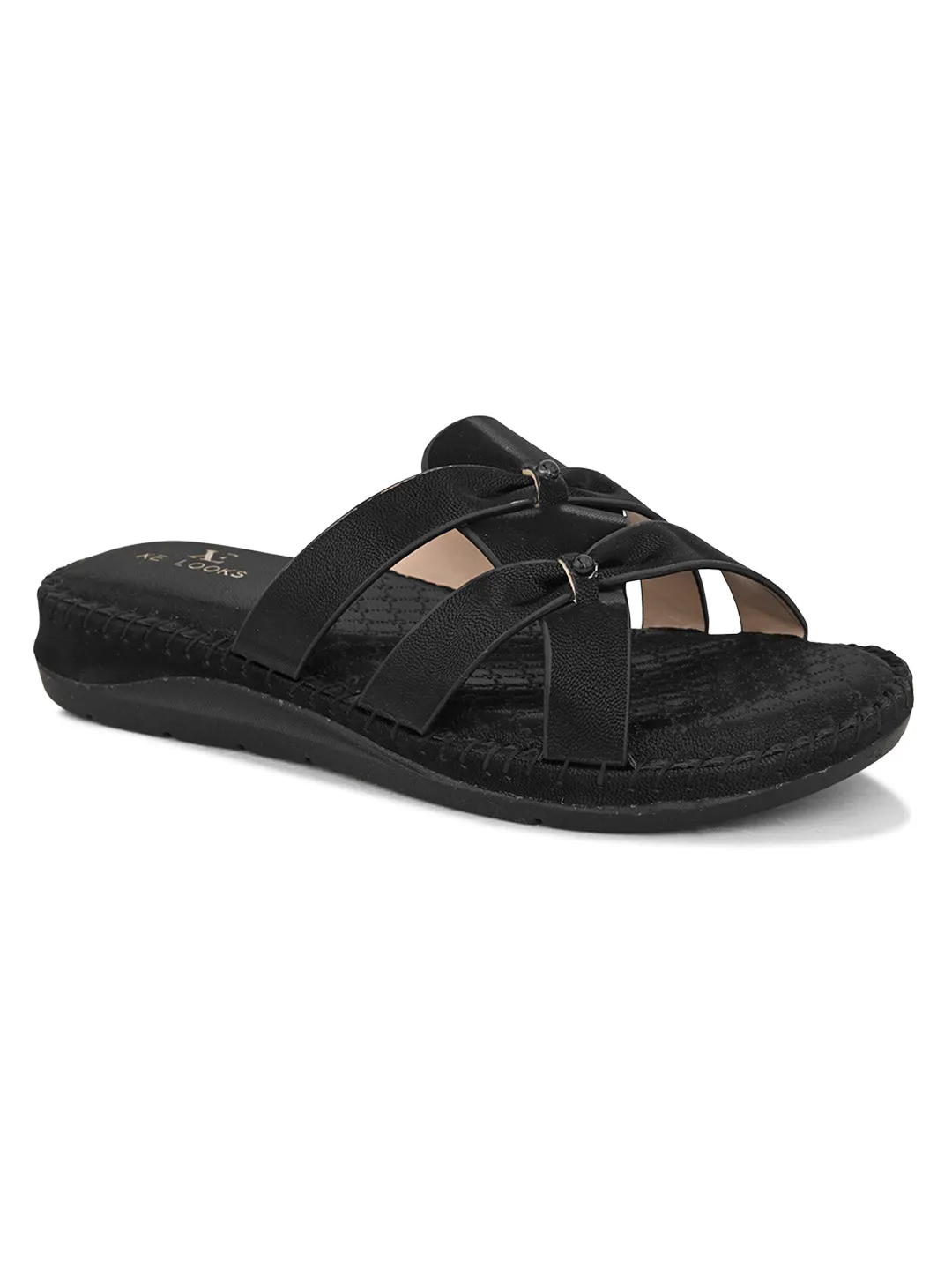 Cross-Strap with Cushioned doctor Sole Flat Slippers