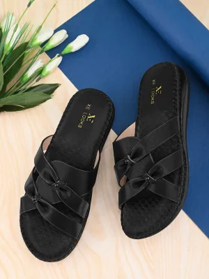 Cross-Strap with Cushioned doctor Sole Flat Slippers