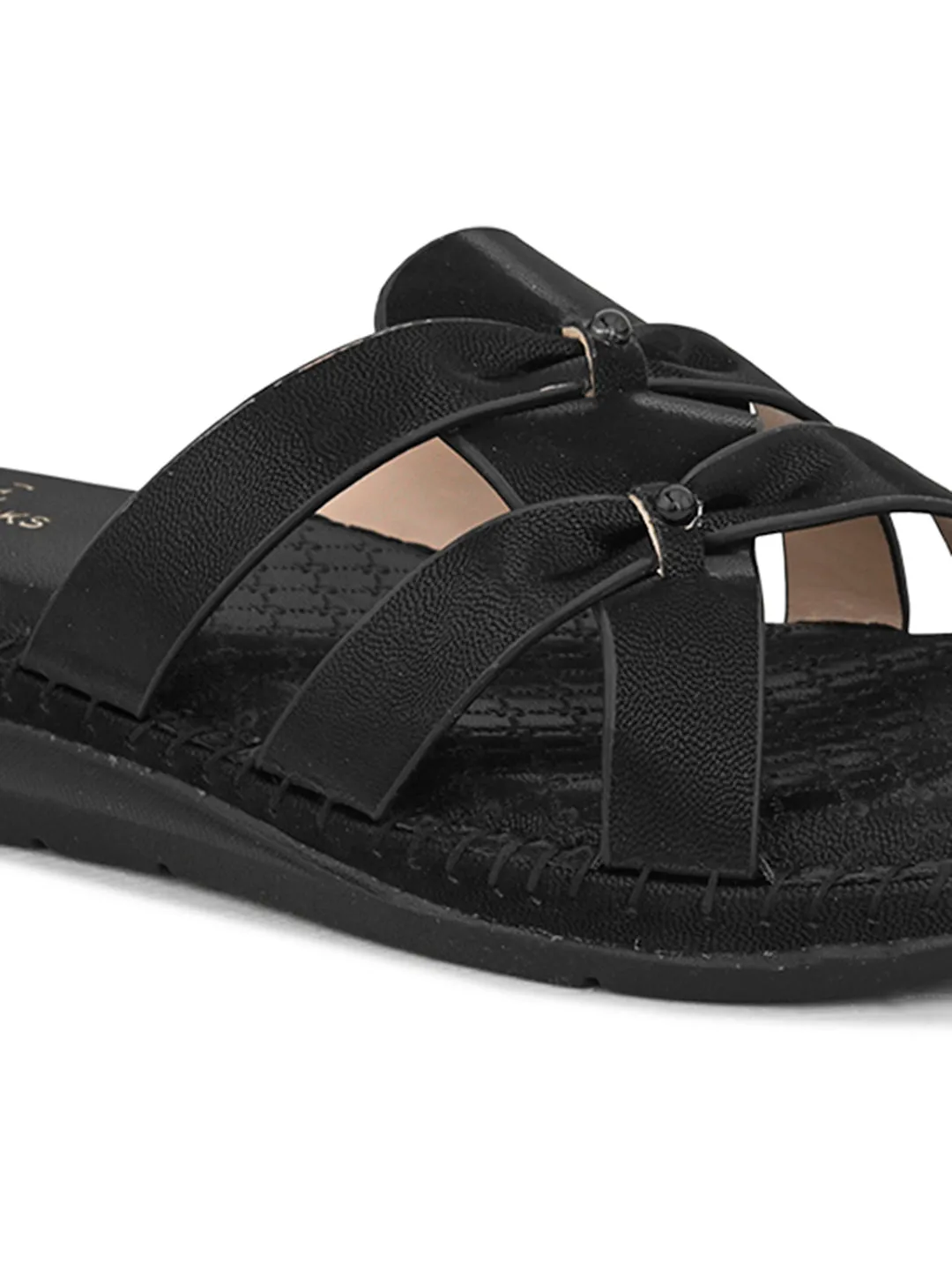 Cross-Strap with Cushioned doctor Sole Flat Slippers