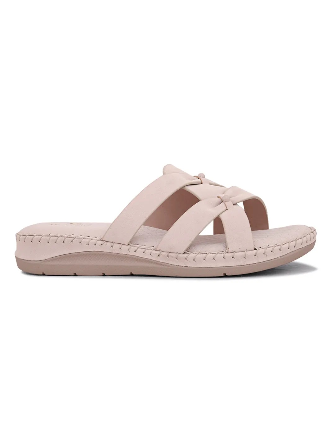Cross-Strap with Cushioned doctor Sole Flat Slippers