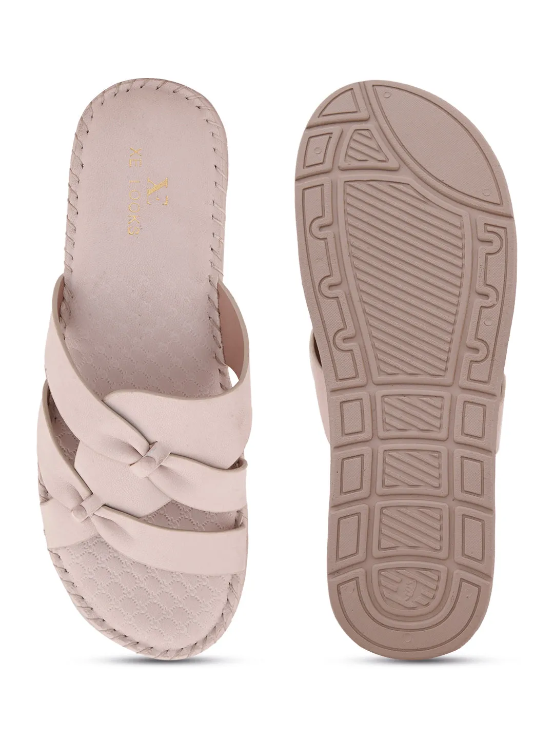Cross-Strap with Cushioned doctor Sole Flat Slippers
