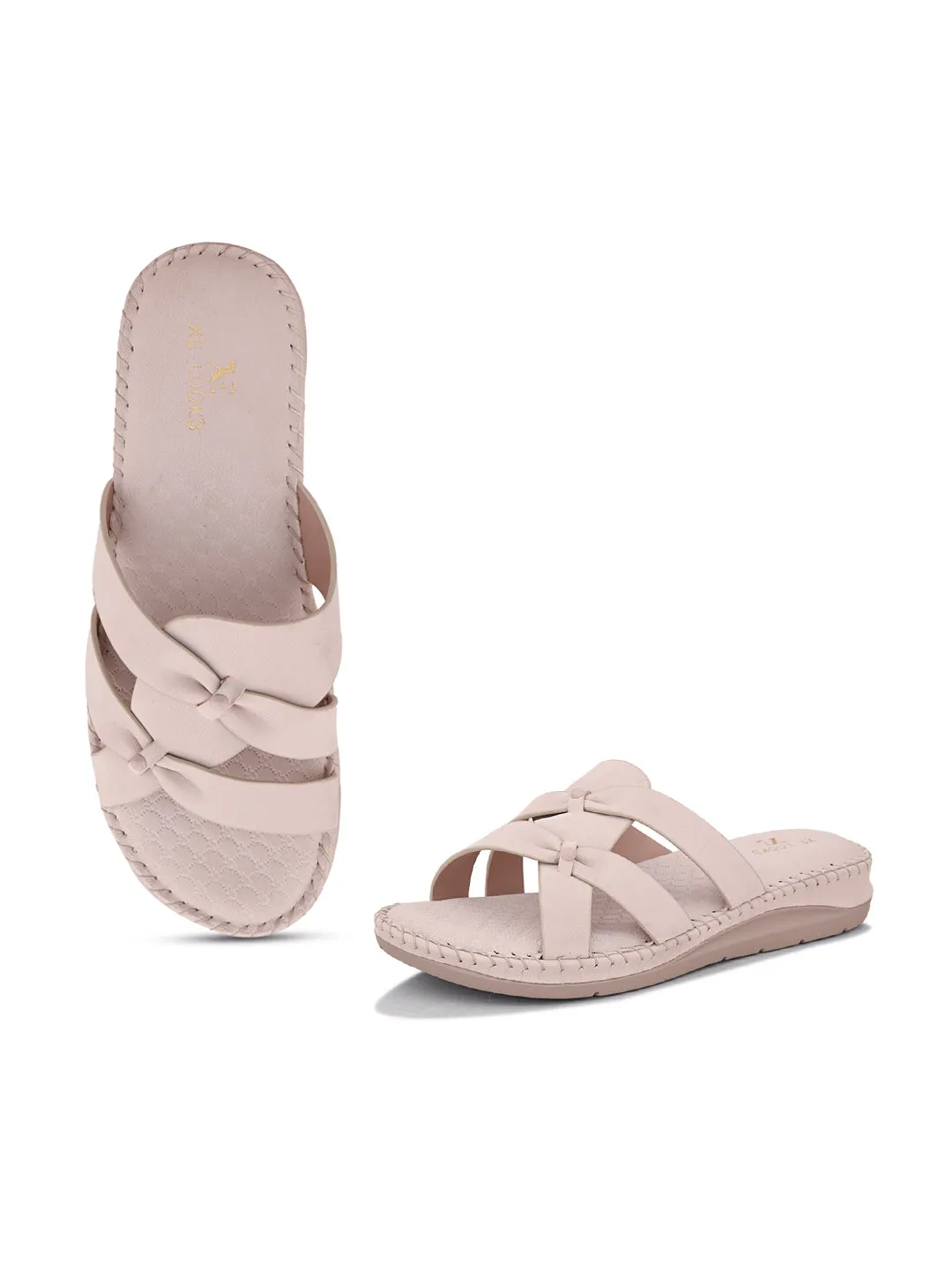 Cross-Strap with Cushioned doctor Sole Flat Slippers