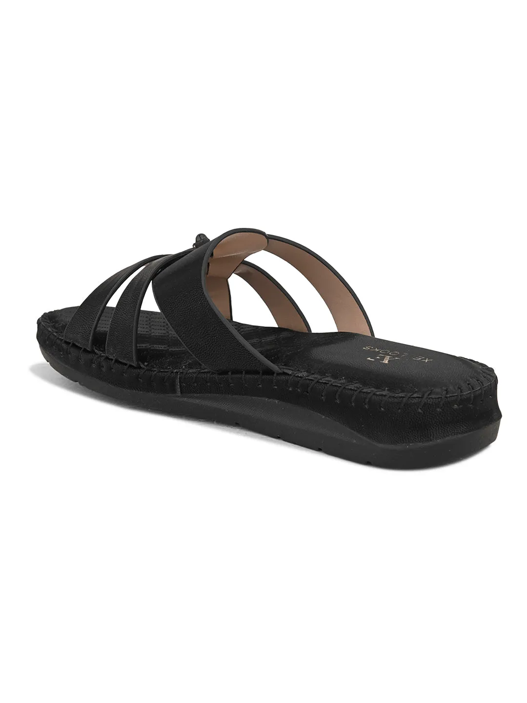 Cross-Strap with Cushioned doctor Sole Flat Slippers