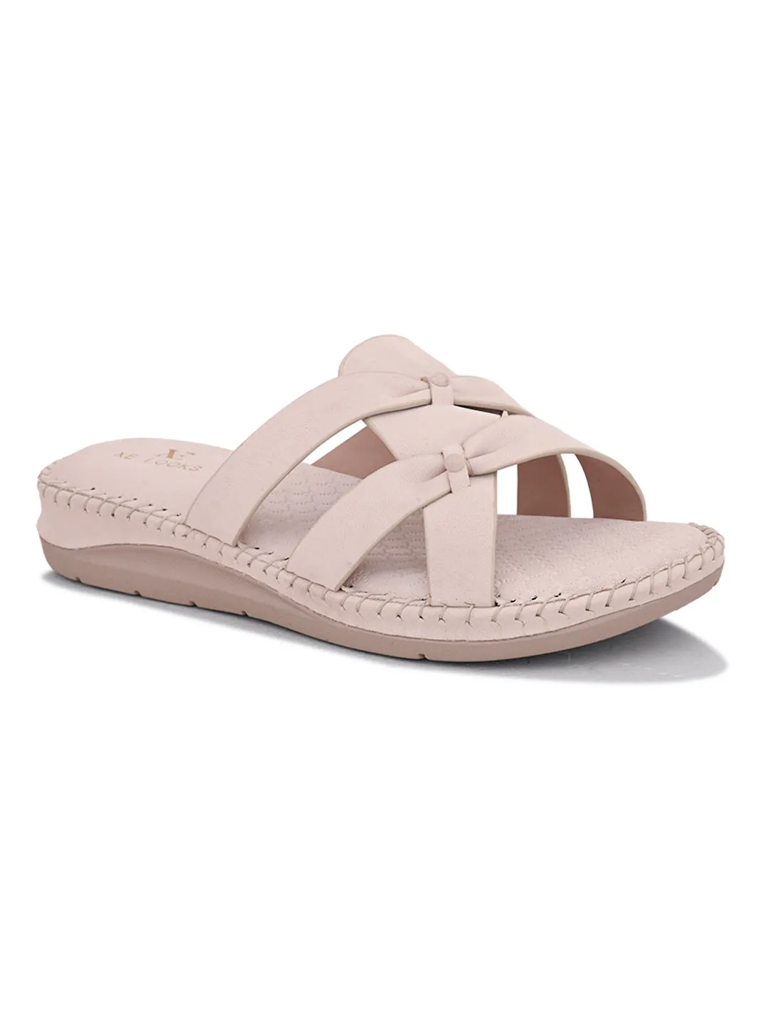 Cross-Strap with Cushioned doctor Sole Flat Slippers