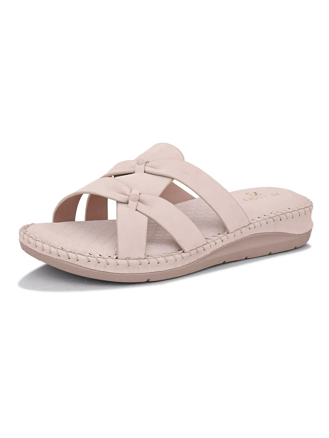 Cross-Strap with Cushioned doctor Sole Flat Slippers