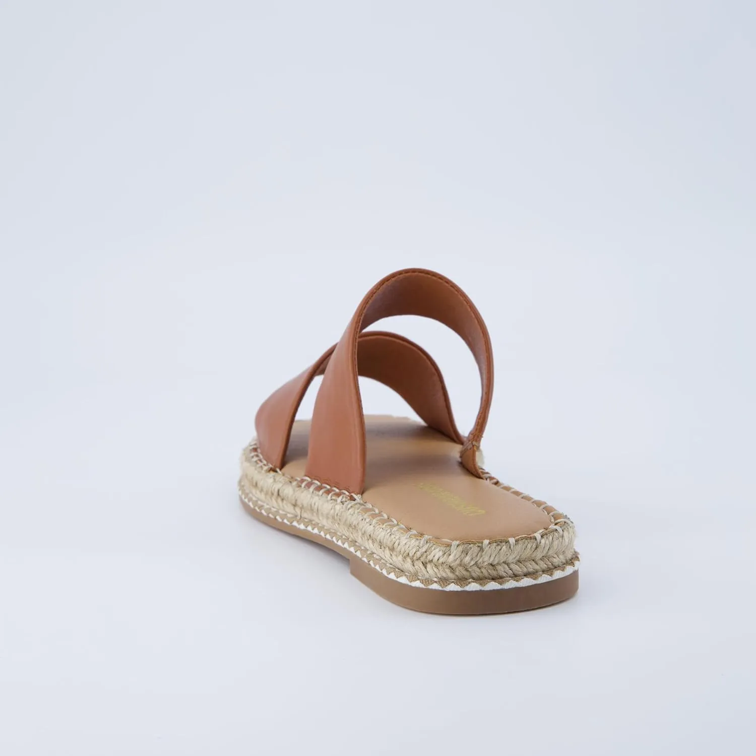 CUSHIONAIRE Bhendi Women’s Espadrille Slide Sandal – Faux Leather Double Strap with Jute-Wrapped Sole & Cushioned Footbed