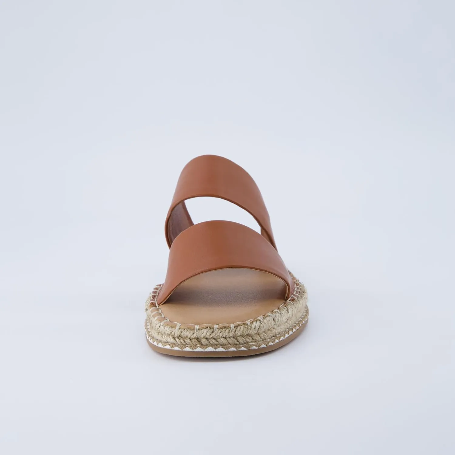 CUSHIONAIRE Bhendi Women’s Espadrille Slide Sandal – Faux Leather Double Strap with Jute-Wrapped Sole & Cushioned Footbed