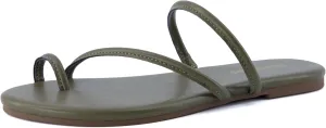 CUSHIONAIRE Resort Women’s Minimalist Strappy Sandals – Lightweight Summer Flat Sandals with Cushioned Footbed