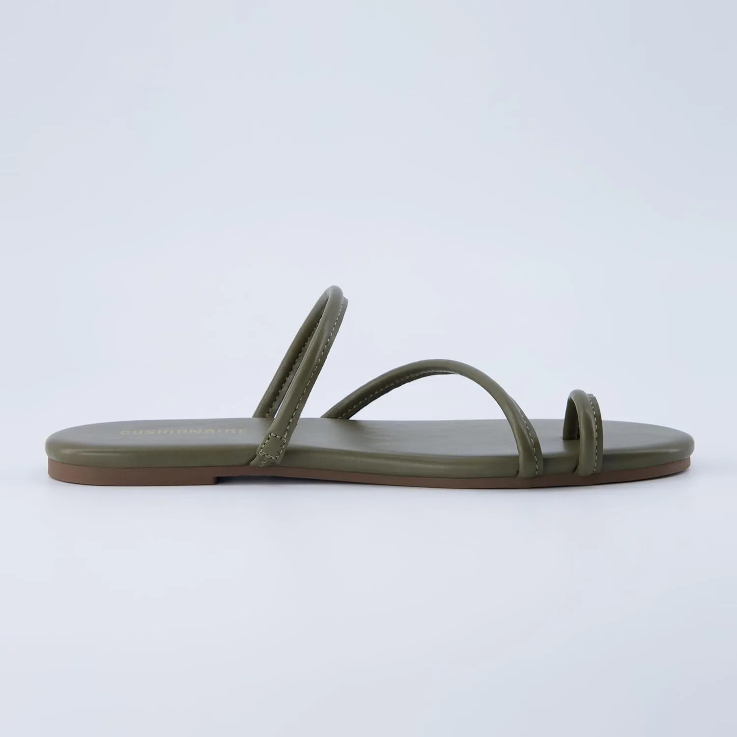 CUSHIONAIRE Resort Women’s Minimalist Strappy Sandals – Lightweight Summer Flat Sandals with Cushioned Footbed