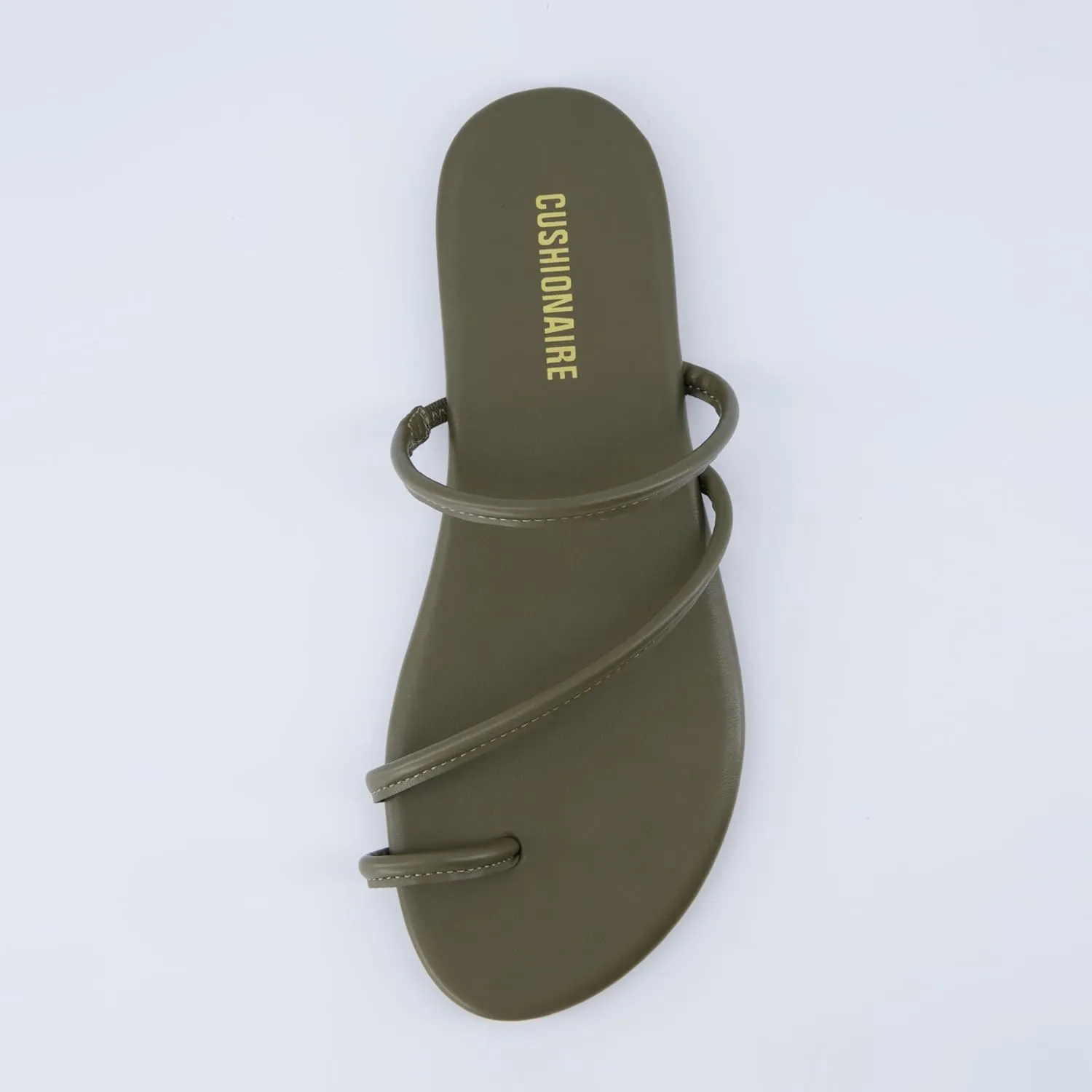 CUSHIONAIRE Resort Women’s Minimalist Strappy Sandals – Lightweight Summer Flat Sandals with Cushioned Footbed