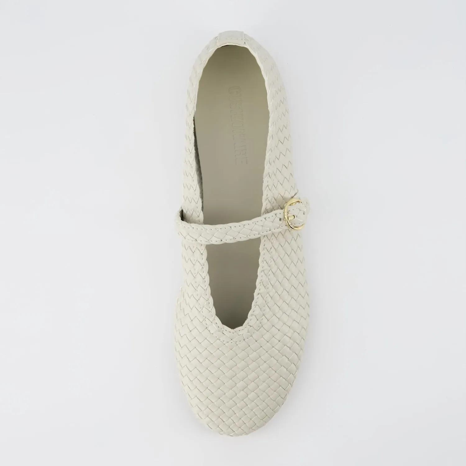 CUSHIONAIRE Women's Bistro Woven Mary Jane Flat  Memory Foam, Wide Widths Available