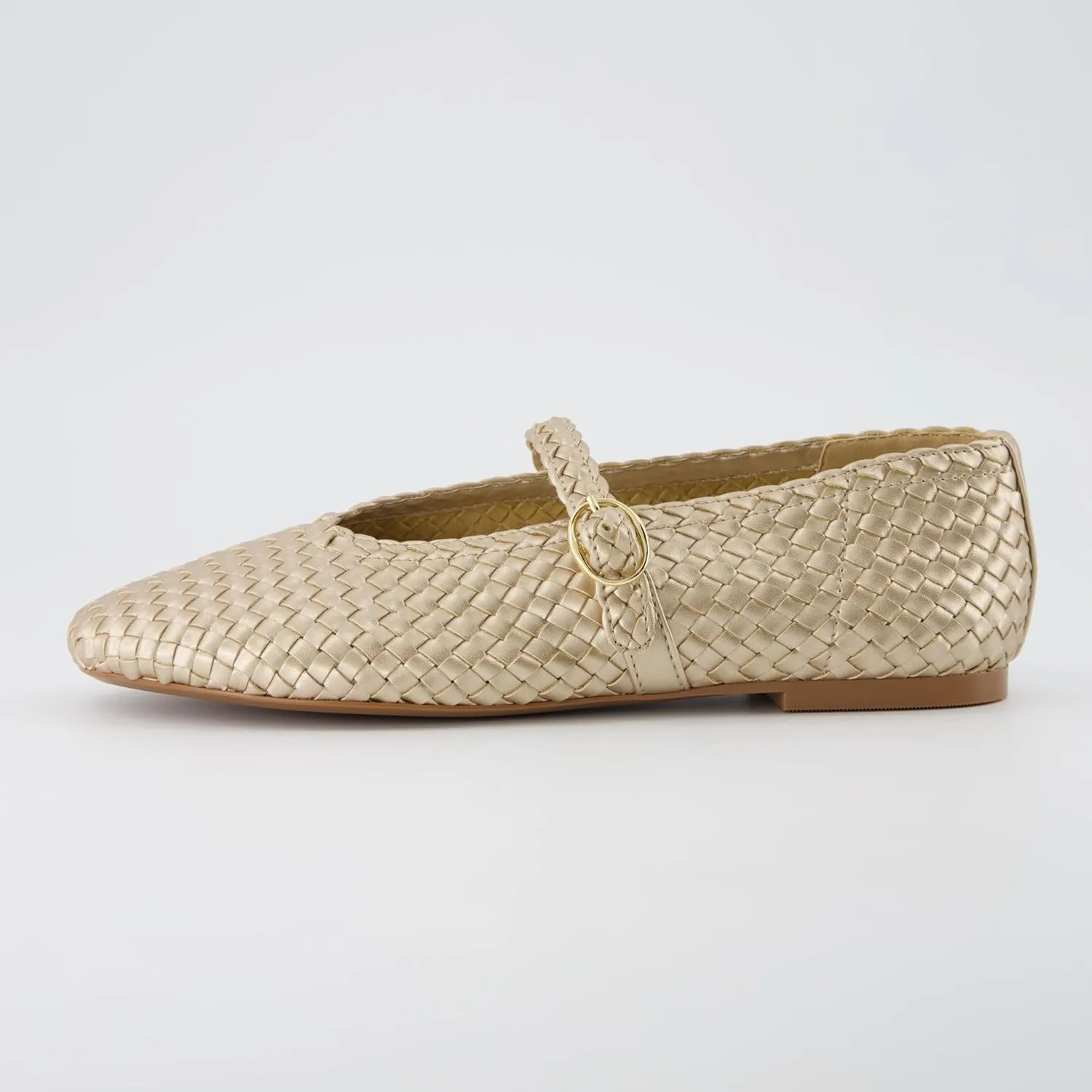 CUSHIONAIRE Women's Bistro Woven Mary Jane Flat  Memory Foam, Wide Widths Available