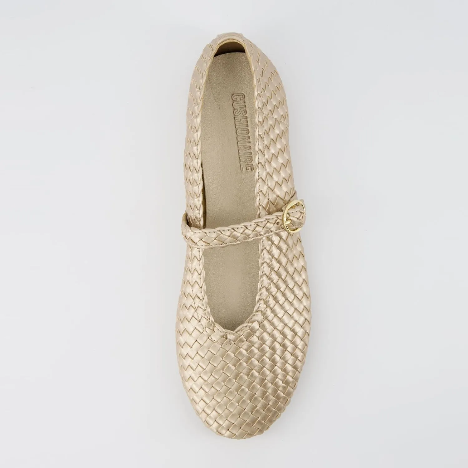 CUSHIONAIRE Women's Bistro Woven Mary Jane Flat  Memory Foam, Wide Widths Available