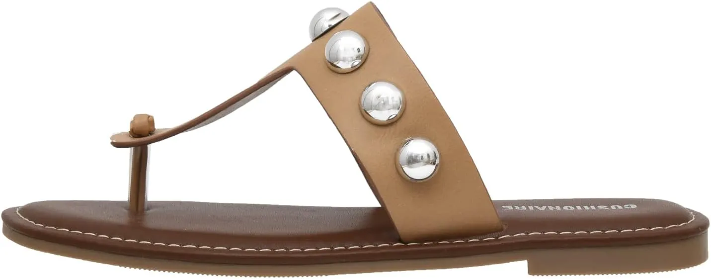 CUSHIONAIRE Women's Cindy thong stud sandal  Comfort Foam