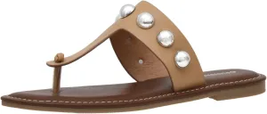 CUSHIONAIRE Women's Cindy thong stud sandal  Comfort Foam