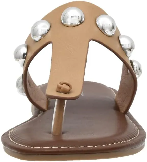 CUSHIONAIRE Women's Cindy thong stud sandal  Comfort Foam