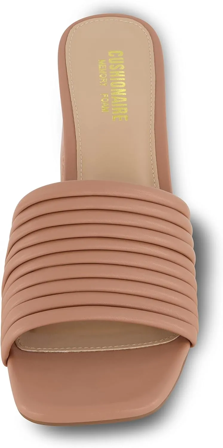 CUSHIONAIRE Women's Irma Strappy Block Heel Sandal  Memory Foam
