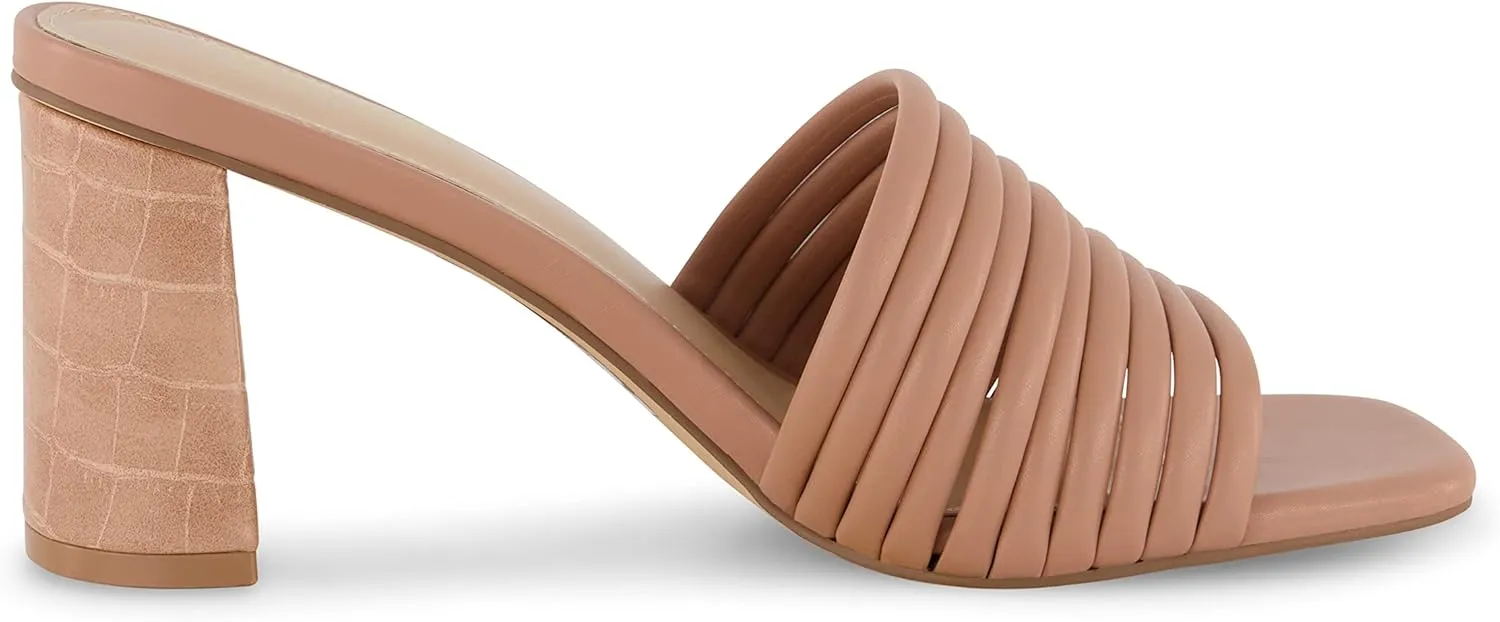 CUSHIONAIRE Women's Irma Strappy Block Heel Sandal  Memory Foam