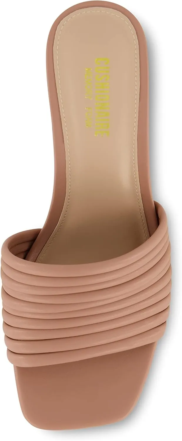 CUSHIONAIRE Women's Irma Strappy Block Heel Sandal  Memory Foam