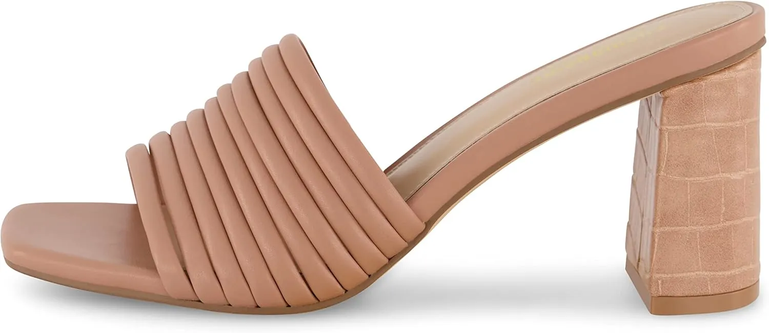 CUSHIONAIRE Women's Irma Strappy Block Heel Sandal  Memory Foam