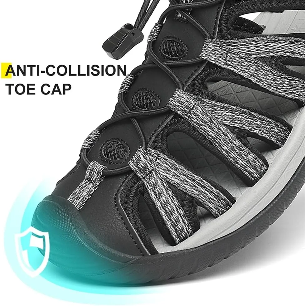 Dannto Women's Closed Toe Hiking Sandals Walking Water Sandal Comfort Athletic Sport Outdoor Sandals