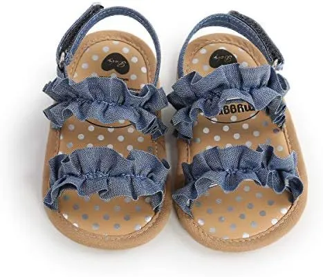 Denim Frill Pre-Walker Sandal