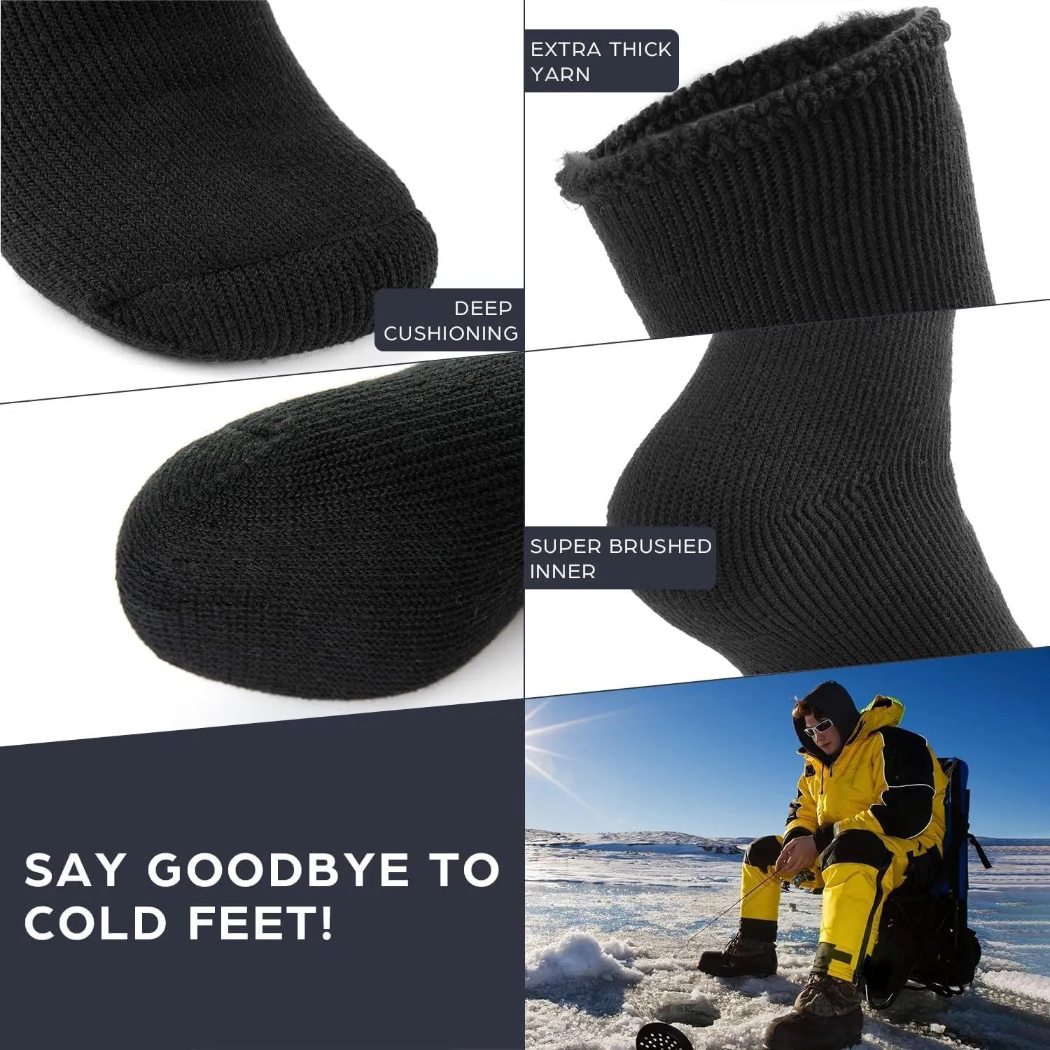 DG Hill Winter Thermal Socks - Warm Socks for Men Women Cold Weather Insulated Sock - Heated Socks Thick Snow Sock