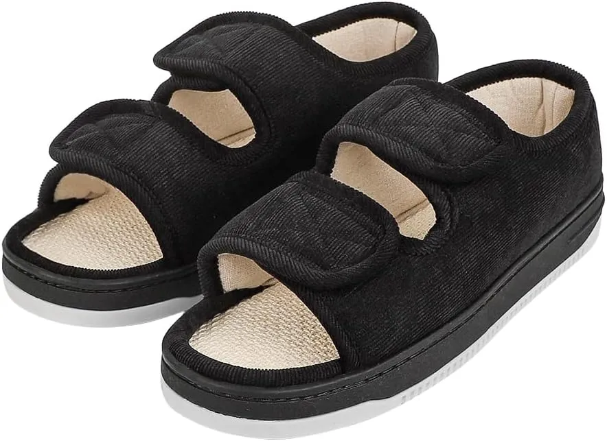 Diabetic Sandals for Women Men Open Toe Diabetic Slippers Extra Wide Non Slip Adaptive Sandals Edema Swollen Feet Diabetics Shoes Footwear Breathable Arthritis Post-op Elderly Sandal