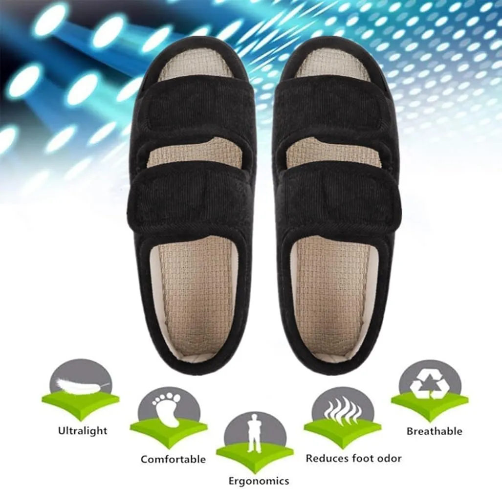 Diabetic Sandals for Women Men Open Toe Diabetic Slippers Extra Wide Non Slip Adaptive Sandals Edema Swollen Feet Diabetics Shoes Footwear Breathable Arthritis Post-op Elderly Sandal