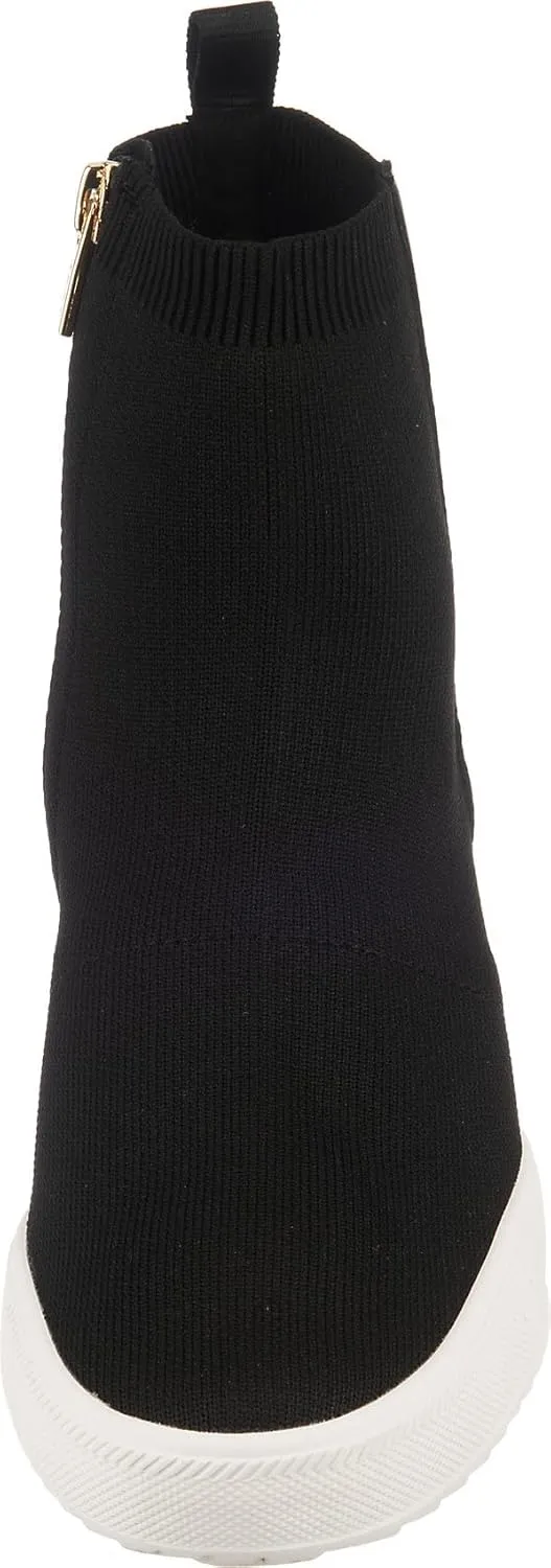 DKNY Women's High Top Slip on Wedge Sneaker