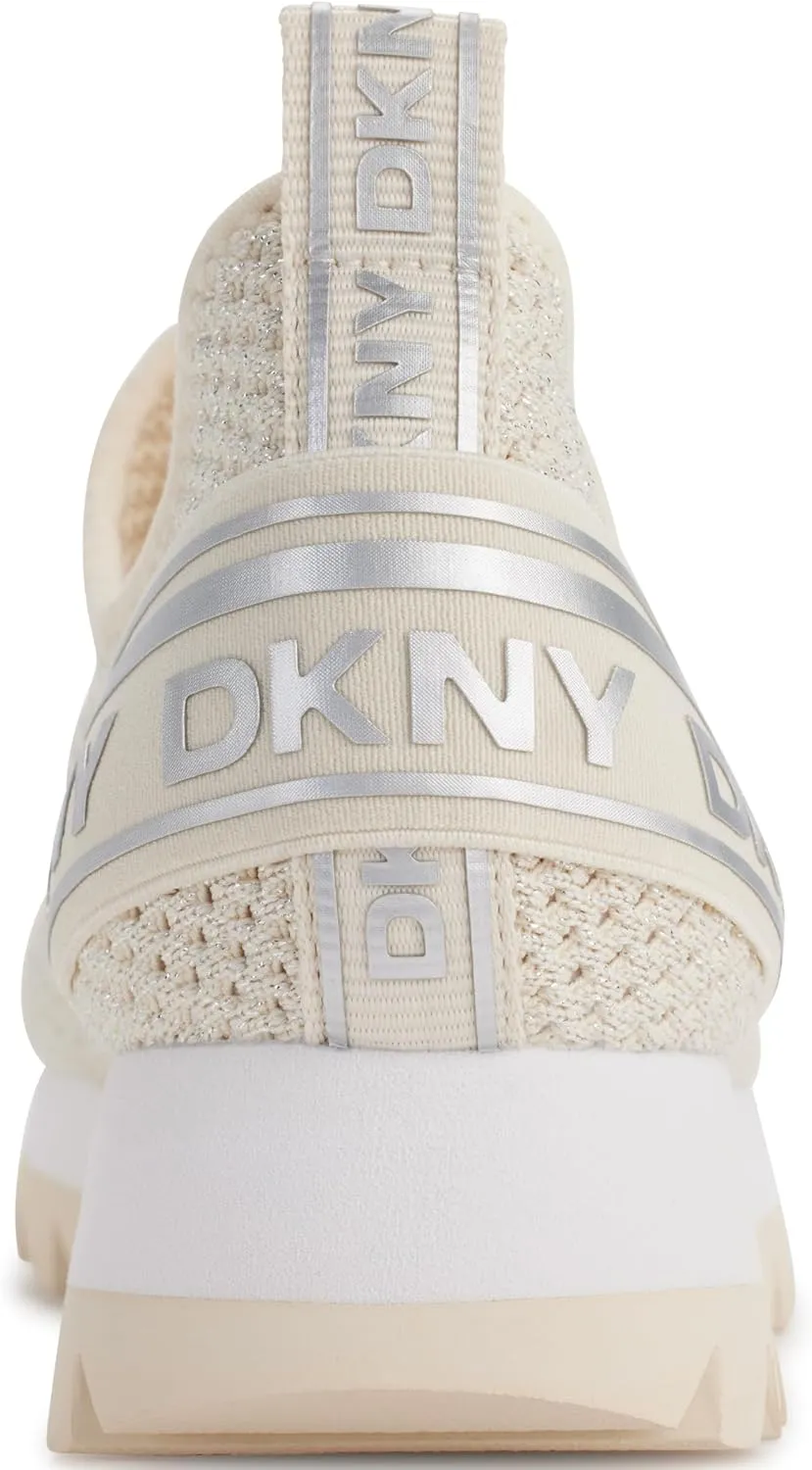 DKNY women's Rubber Sole Knit Low-top Sneaker