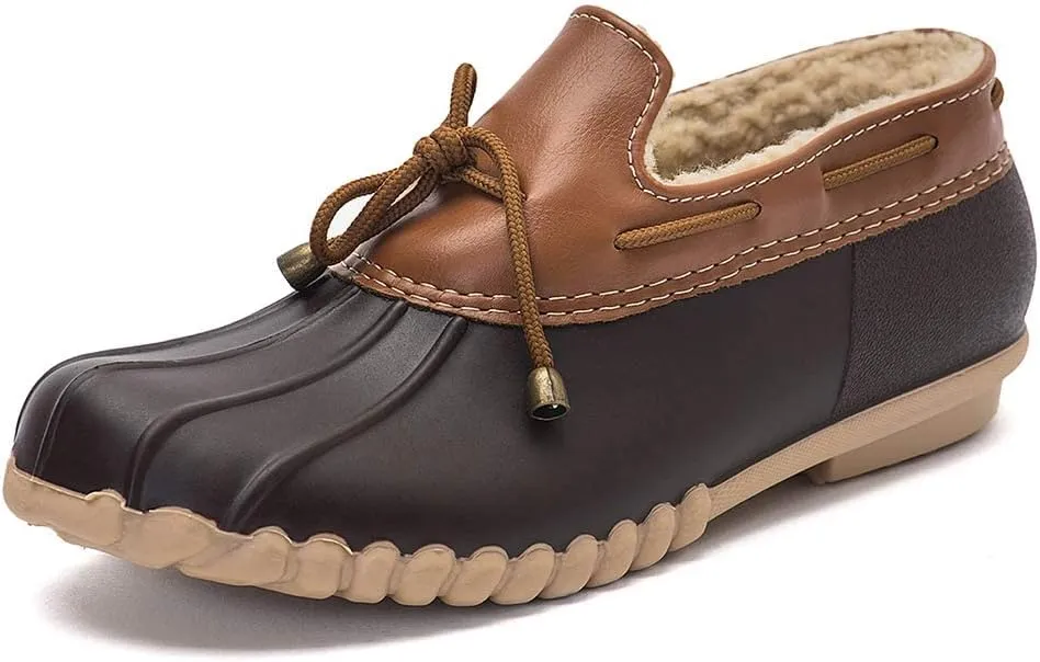 DKSUKO Snow Women's Waterpoof Loafer Shoes Slip On Flat Duck Shoe