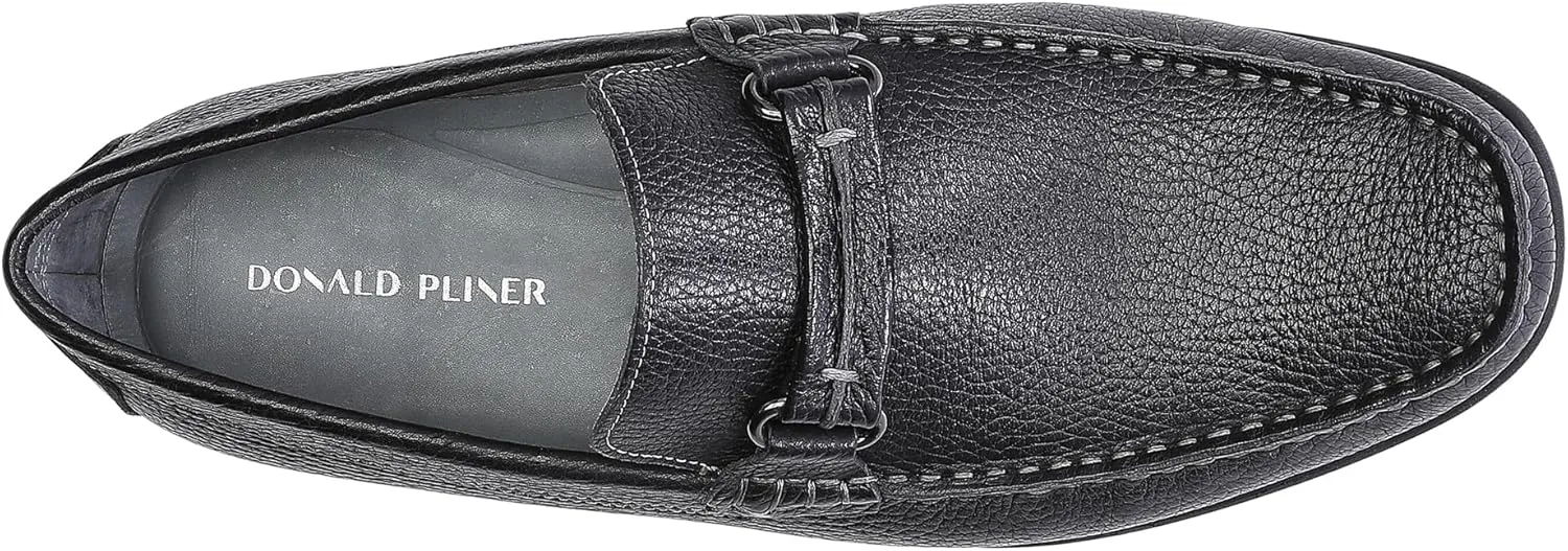 Donald Pliner Donnie Men’s Slip-On Loafer - Stacked Heel – Classic Dress Loafers for Men, Memory Foam Insole, Slip-On Shoes for Men, Comfortable Dress Shoes