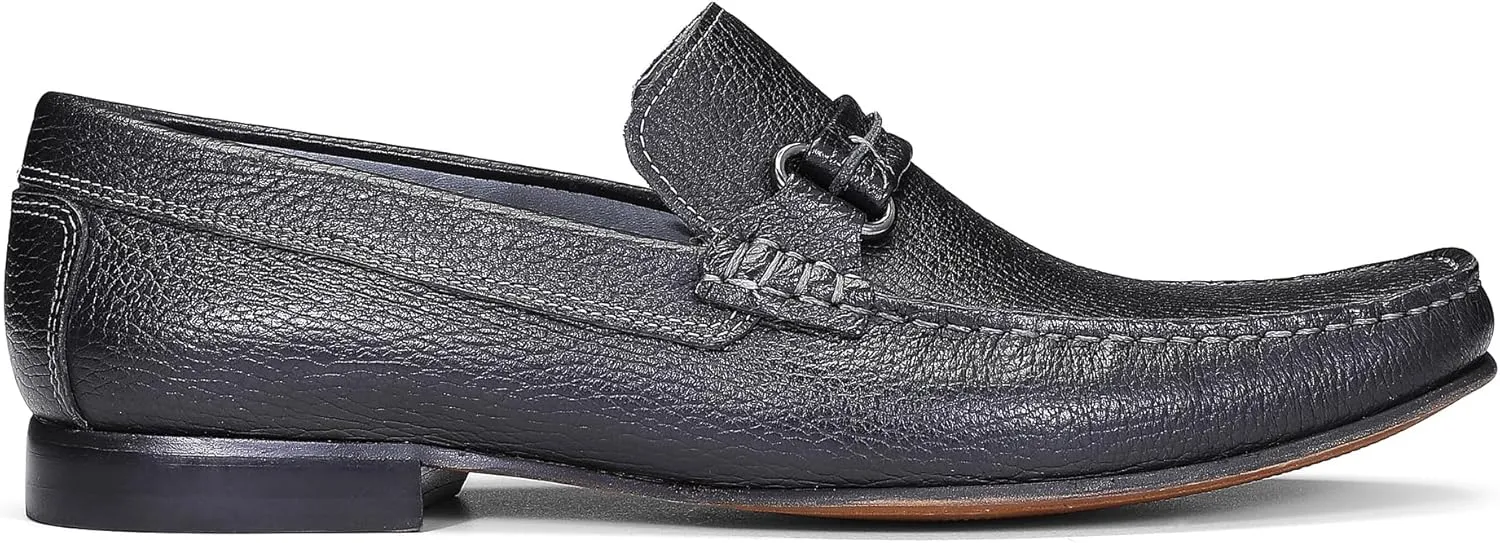Donald Pliner Donnie Men’s Slip-On Loafer - Stacked Heel – Classic Dress Loafers for Men, Memory Foam Insole, Slip-On Shoes for Men, Comfortable Dress Shoes