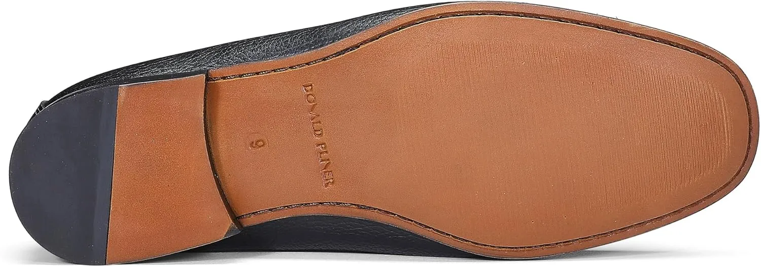 Donald Pliner Donnie Men’s Slip-On Loafer - Stacked Heel – Classic Dress Loafers for Men, Memory Foam Insole, Slip-On Shoes for Men, Comfortable Dress Shoes