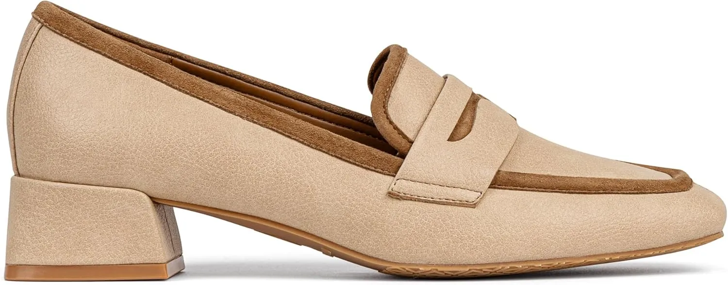 Donald Pliner Women’s Tristina Penny Loafer Heel – 1.3” Block Heel Shoes for Comfort, Slip On Women’s Heels