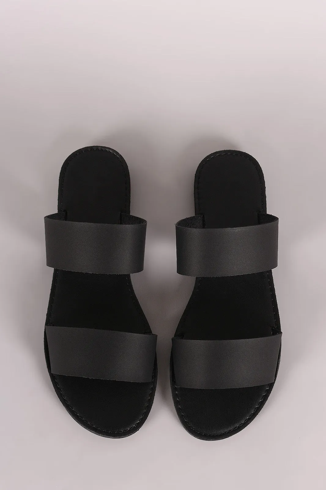 Double Band Slip On Flat Sandal