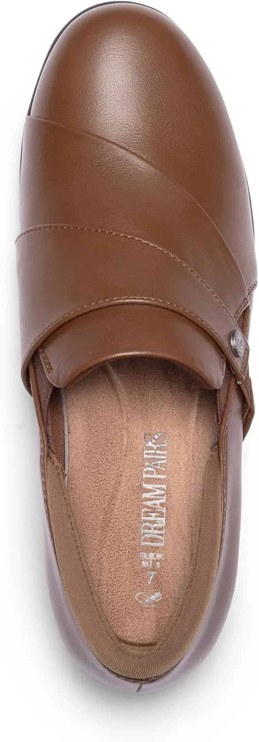DREAM PAIRS Loafer for Women Slip-on Comfortable Dressy Loafers Business Casual Work Office Loafer Shoes Faux Leather Round Toe with Arch Support