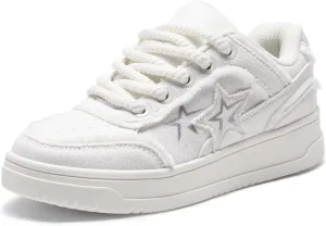 DREAM PAIRS Women's Sneakers Walking Lace-Up Comfortable Casual Rube Flat Low-Top Fashion Sneakers Shoes.