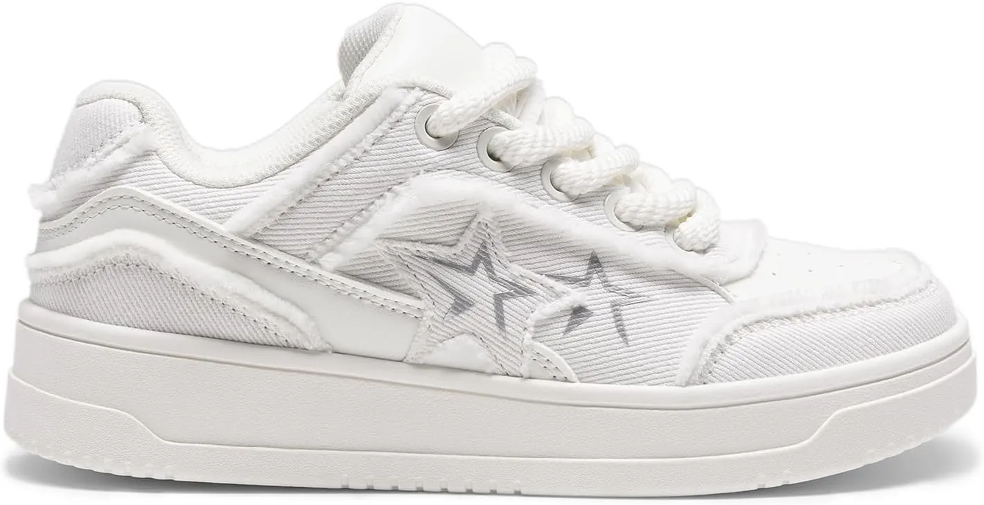 DREAM PAIRS Women's Sneakers Walking Lace-Up Comfortable Casual Rube Flat Low-Top Fashion Sneakers Shoes.