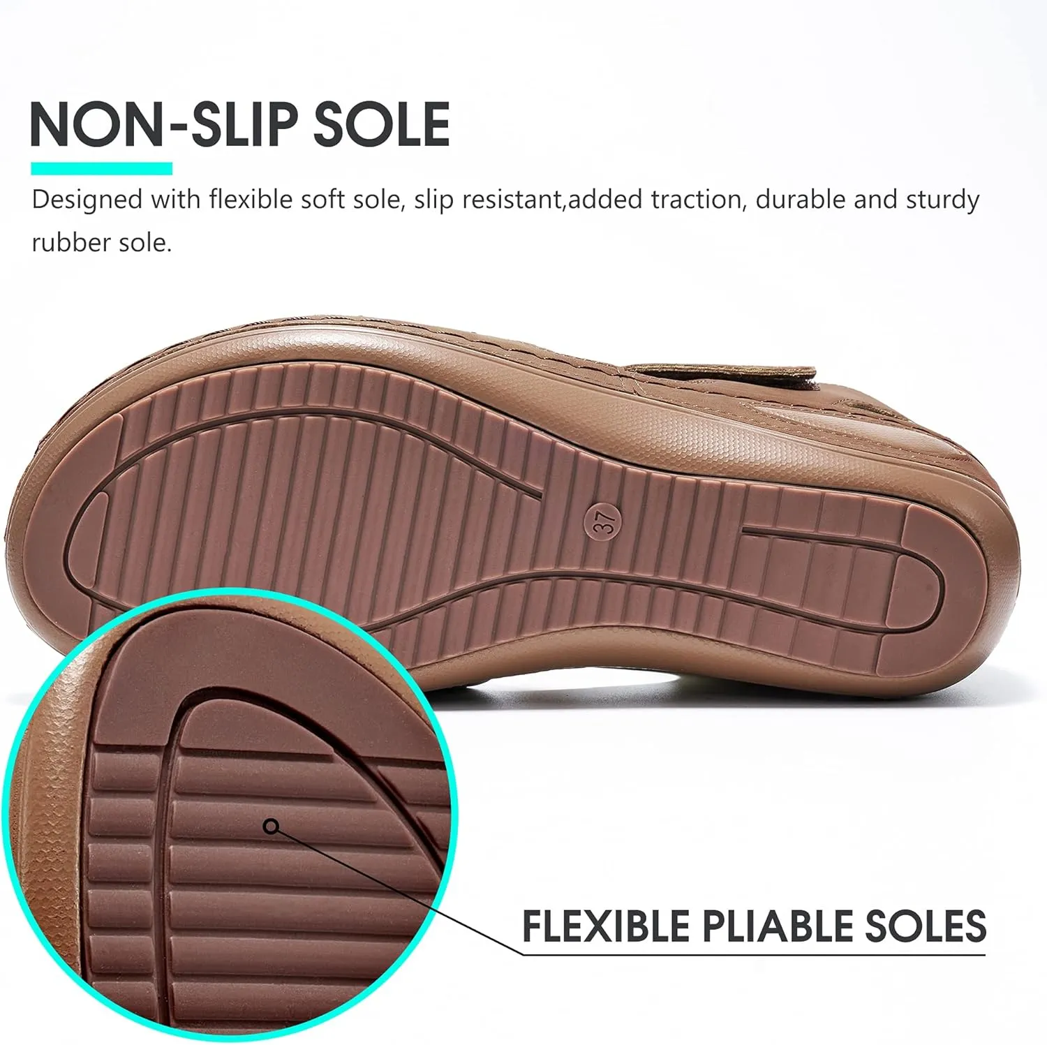DUOYANGJIASHA Womens Sandals Dressy Summer Beach Bohemia Ankle Strap Causal Comfortable Closed Toe Wedge Shoes for Outdoor
