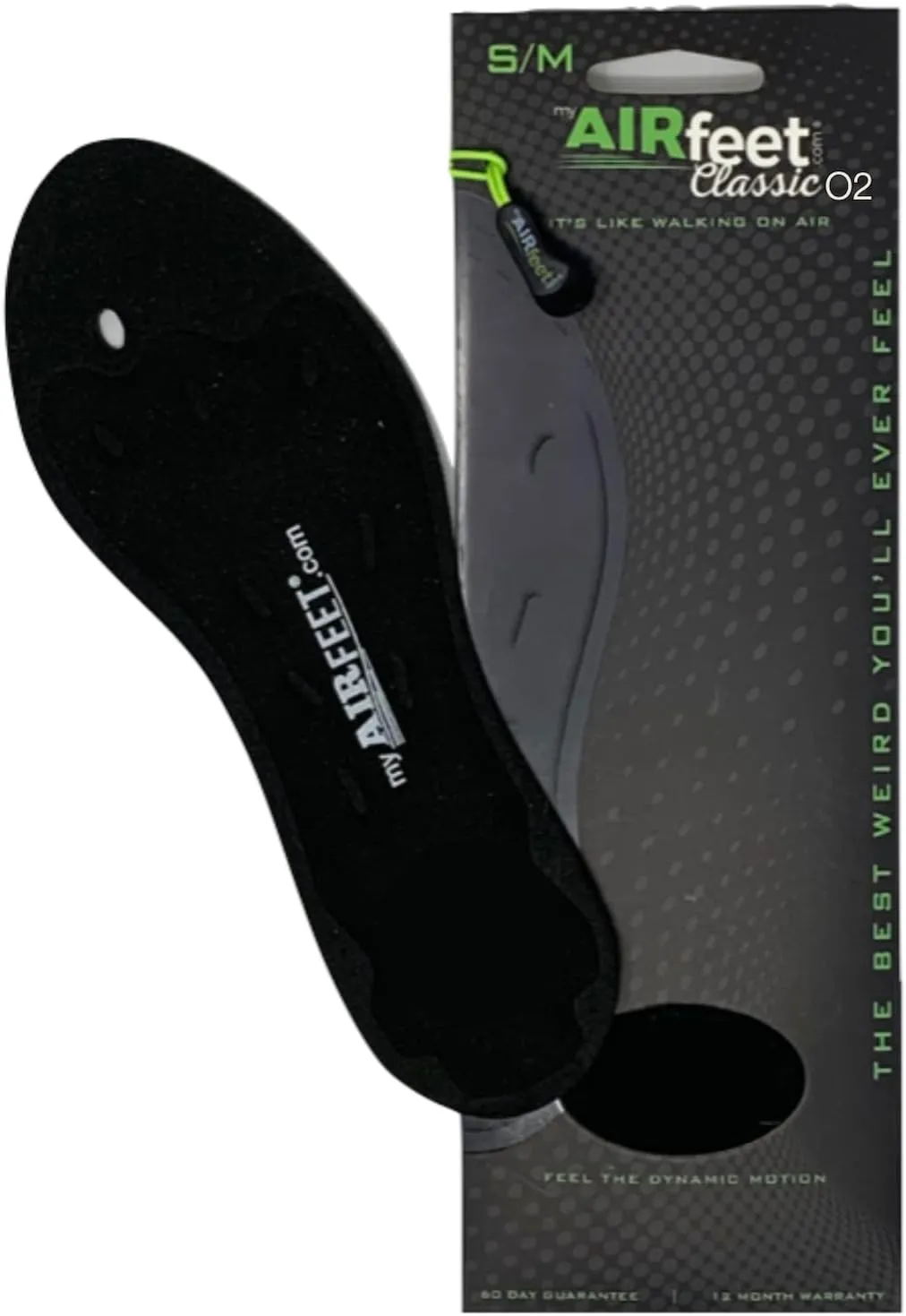 Dynamic Active Arch Support, AIRfeet Classic, Shoe Insoles for All Day Comfort, Relieving Neuropathy and Plantar Fasciitis, and improving Circulation (X-Large)
