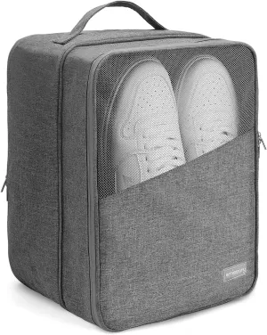 Emissary Large Waterproof Shoe Bags for Storage and Travel - Holds 3 Pairs of Shoes, Sneaker Travel Bag for Women and Men (Grey)