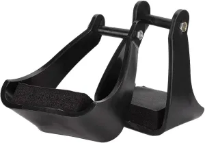 English Stirrups, POM Plastic Horse Riding Stirrups Horse Riding Safety Saddle Trail Black Cushioned Foam Foot Pad Horse Stirrups Stirrups for Saddle for Equestrian Enthusiasts