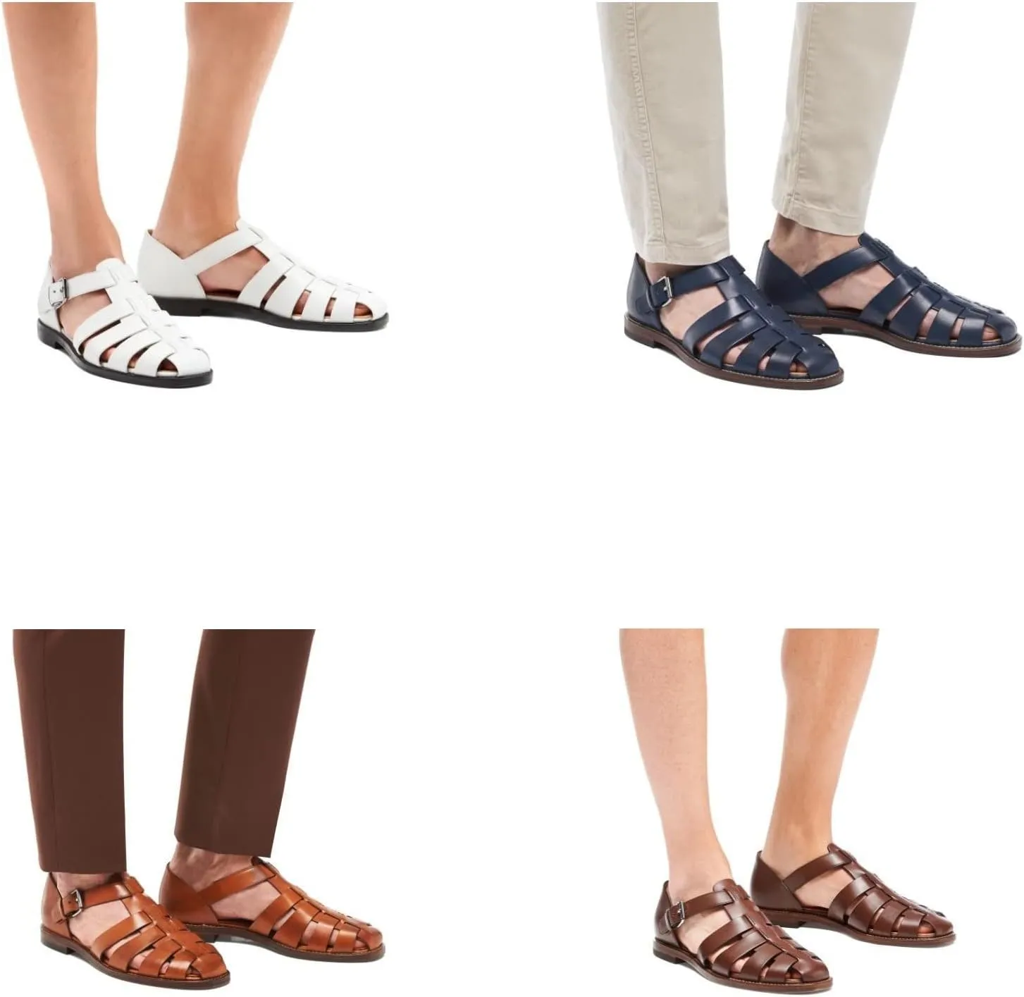 European and Amenrican Mens Fisherman Sandals,Summer Leather Casual Baotou Breathable Fisherman Shoes.