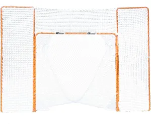EZGoal Lacrosse Folding Goal with Backstop and Targets, Orange, 6' x 6'