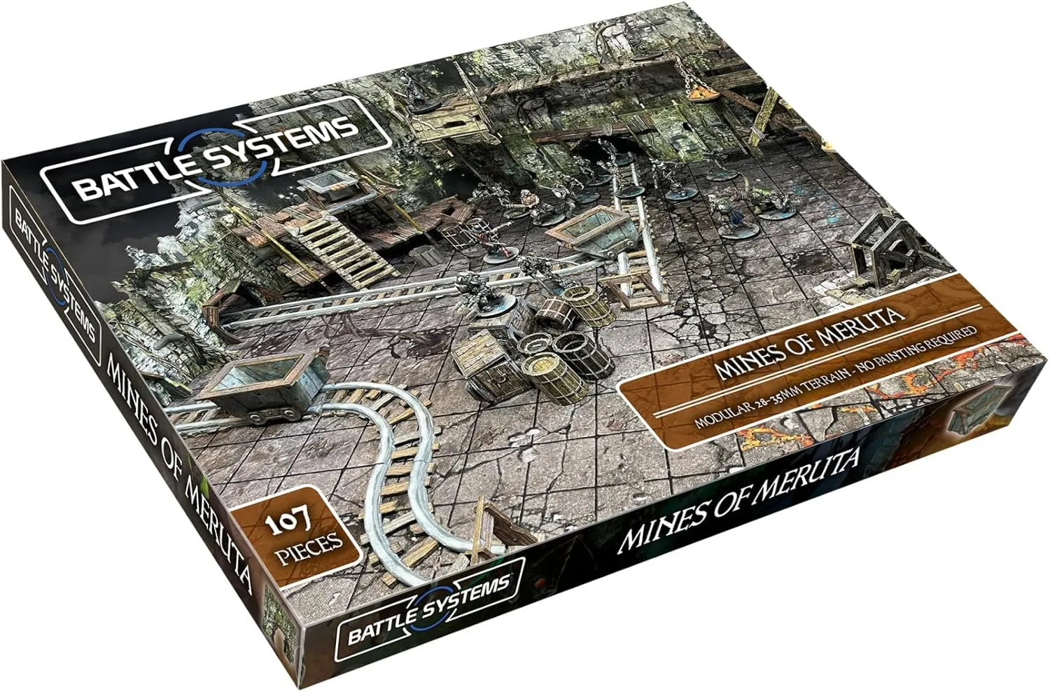Fantasy Dungeon Terrain Mines of Meruta - Battle Systems Terrain Immersive Scenery for D&D DND Maladum Pathfinder RPGs Full Color Heavy Duty Cardstock Printed Both Sides