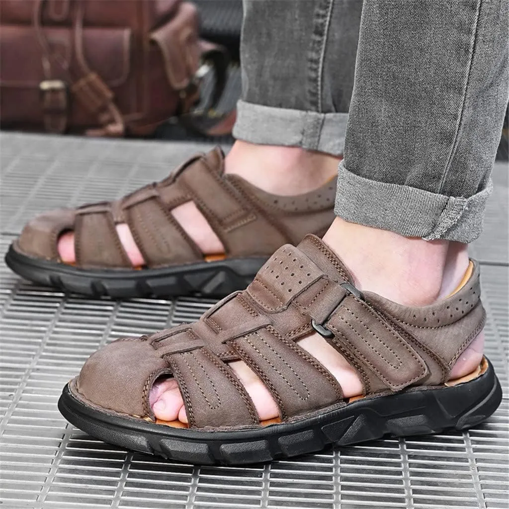 Fashion Men's Casual Sandals Stretch Lightweight Beach Men's Sandals Men's Shoes Flat Shoes(E,48 Code)