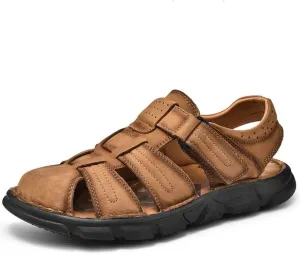Fashion Men's Casual Sandals Stretch Lightweight Beach Men's Sandals Men's Shoes Flat Shoes(E,48 Code)